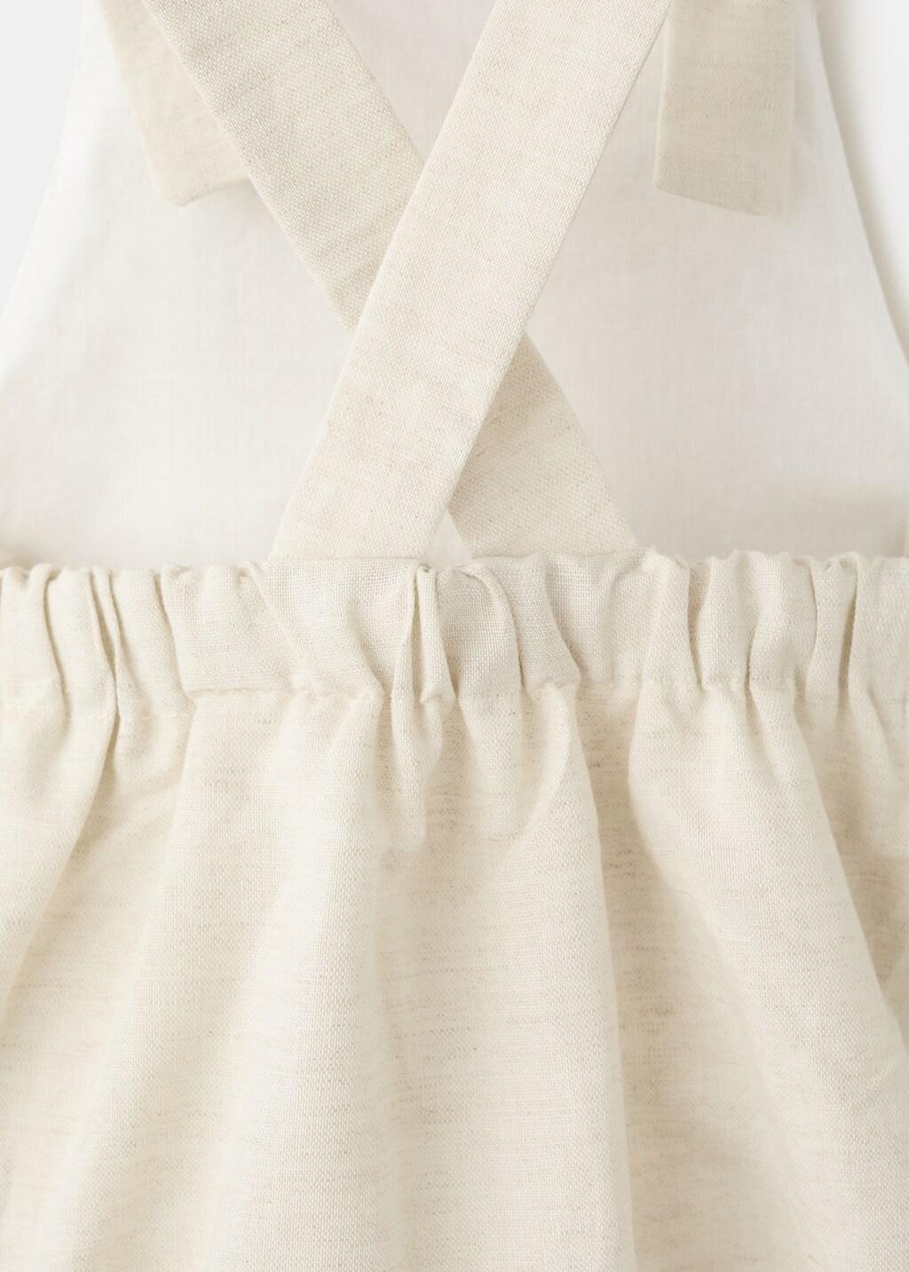 Beige Linen Romper, Baby Girls, 0201_08, large image number 2