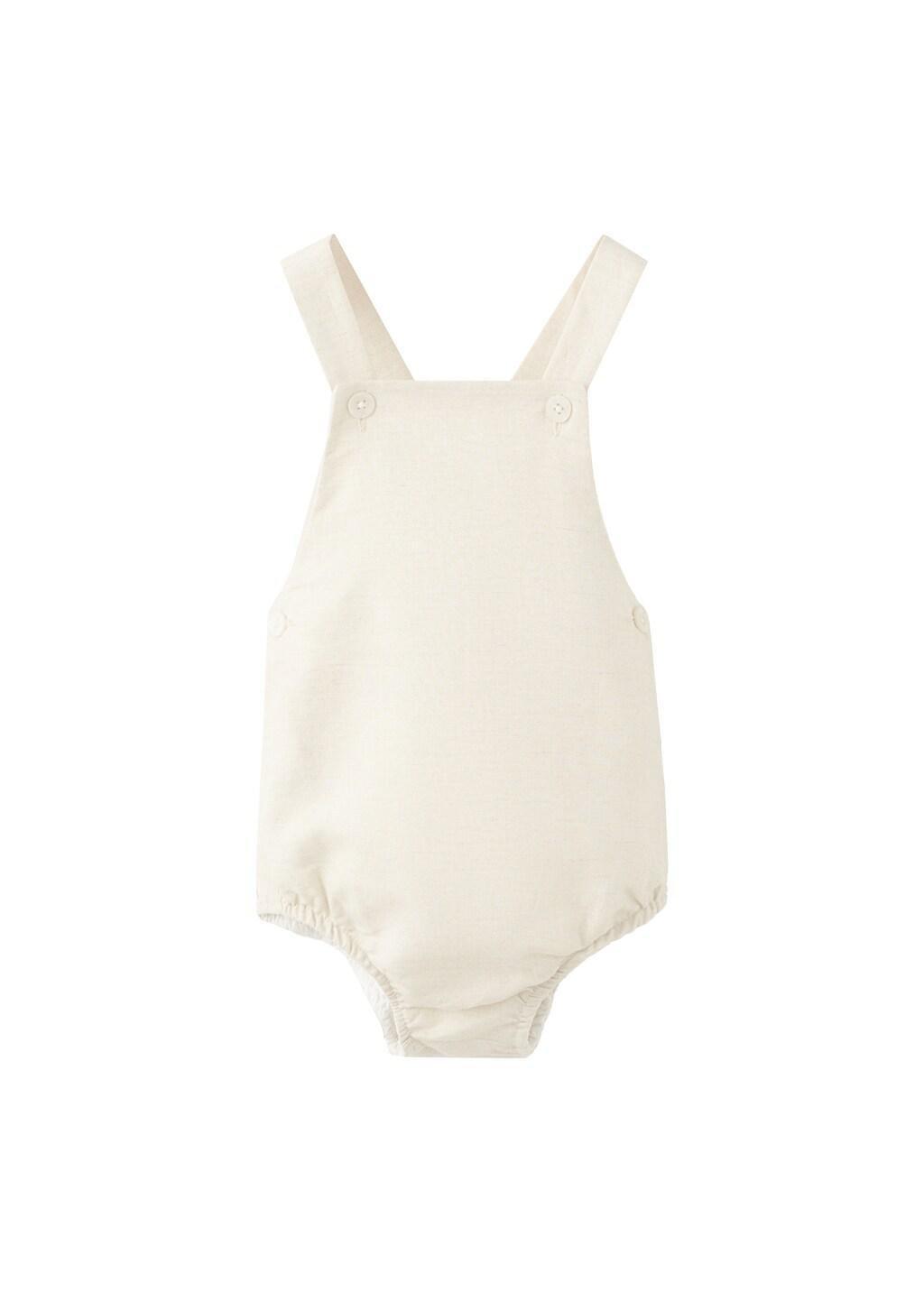 Beige Linen Romper, Baby Girls, 0201_08, large image number 3