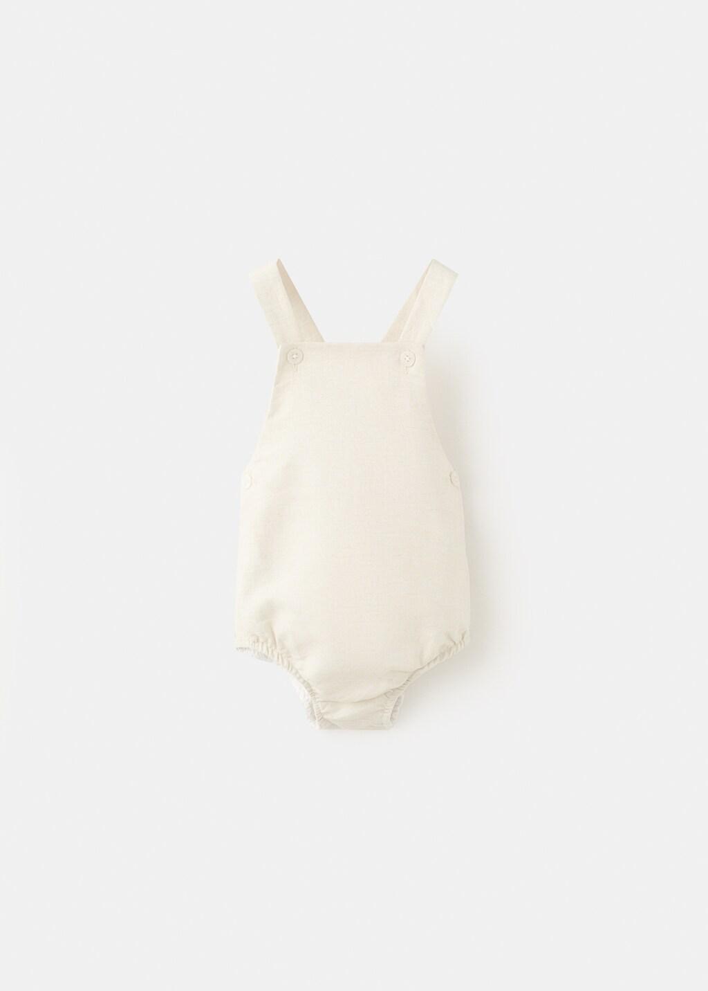 Beige Linen Romper, Baby Girls, 0201_08, large image number 4