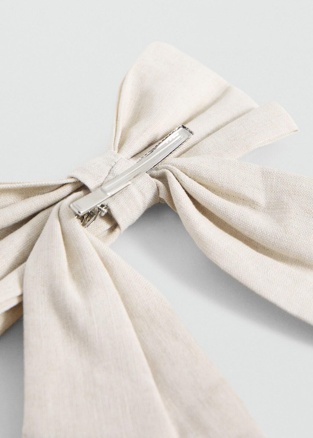 Brown Bow Hairclip, Kids Girls, Light Pastel Brown, large image number 0