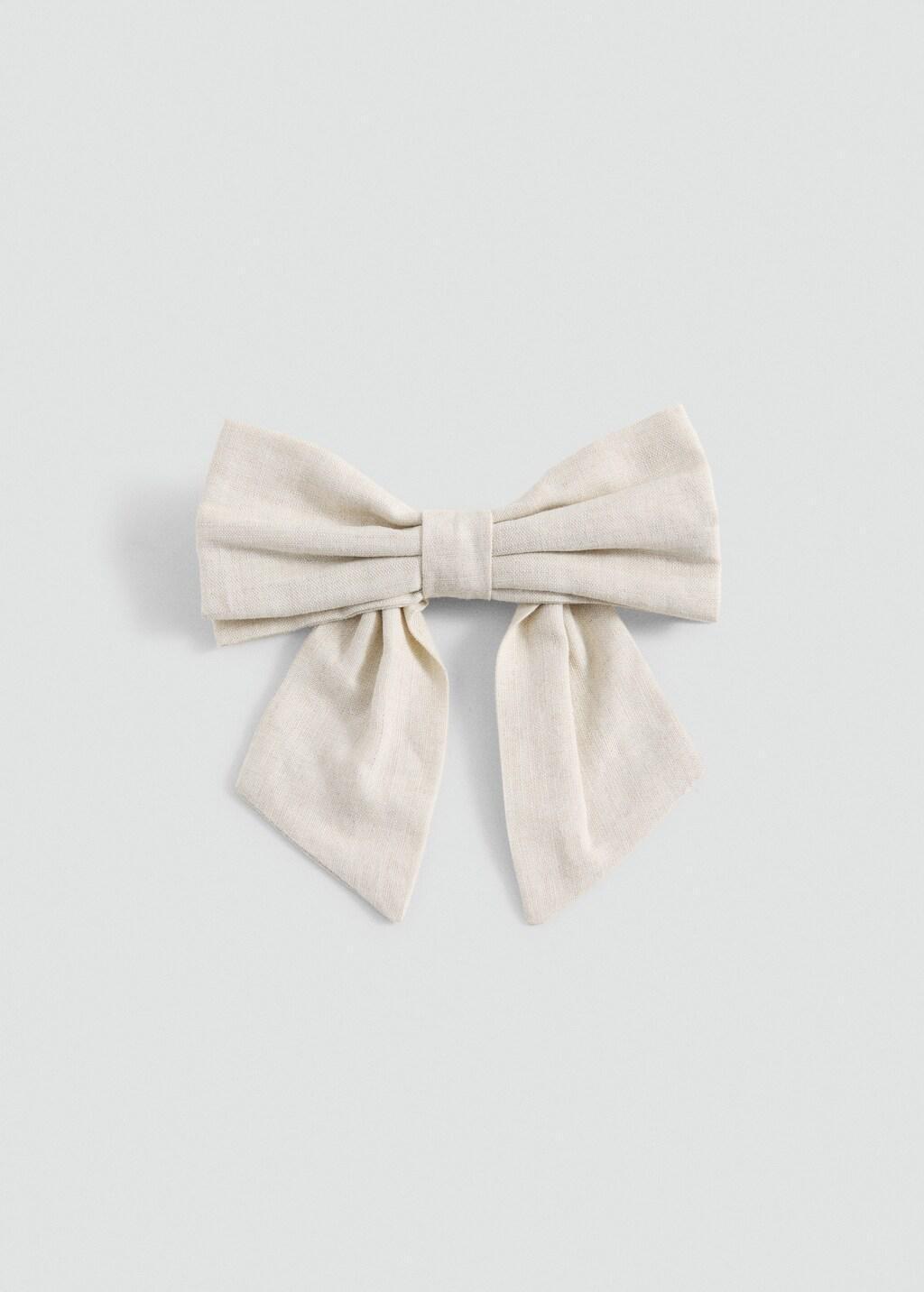 Brown Bow Hairclip, Kids Girls, Light Pastel Brown, large image number 2