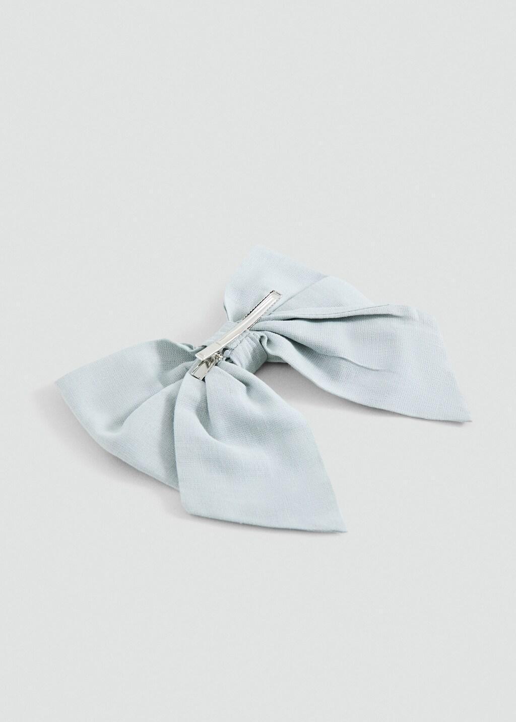 Green Bow Hairclip, Kids Girls, Turquoise - Aqua, large image number 0