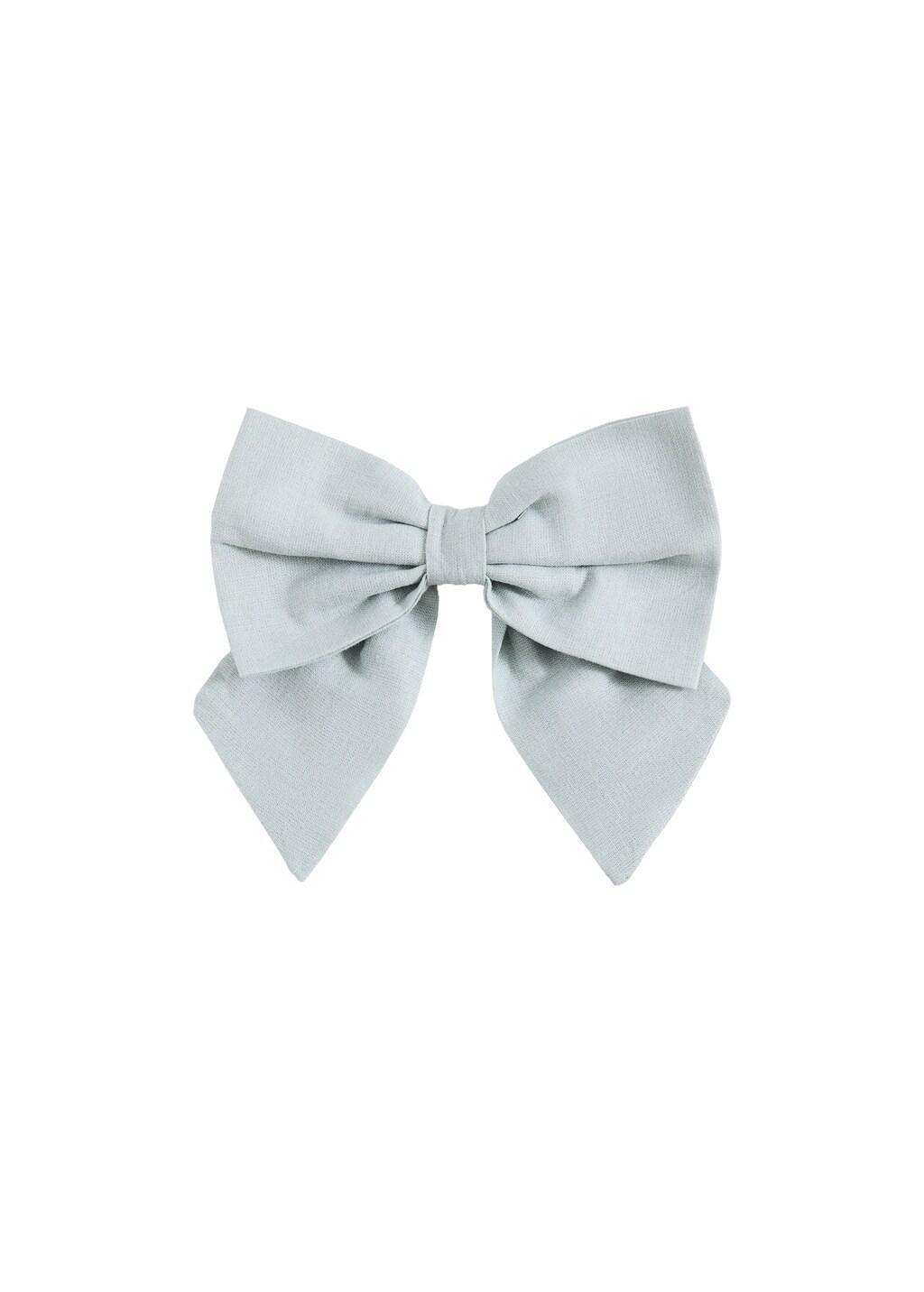 Green Bow Hairclip, Kids Girls, Turquoise - Aqua, large image number 1