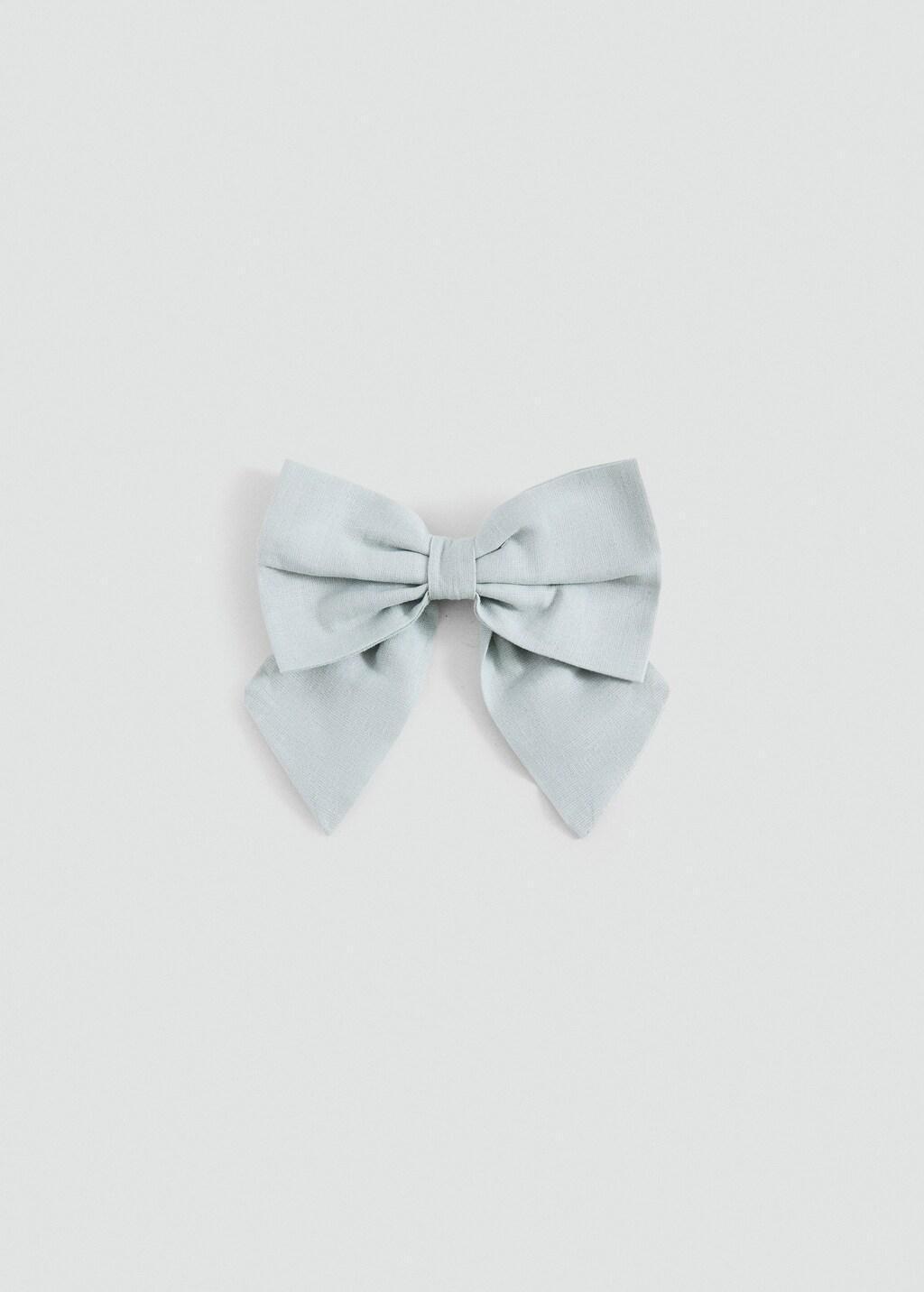 Green Bow Hairclip, Kids Girls, Turquoise - Aqua, large image number 2