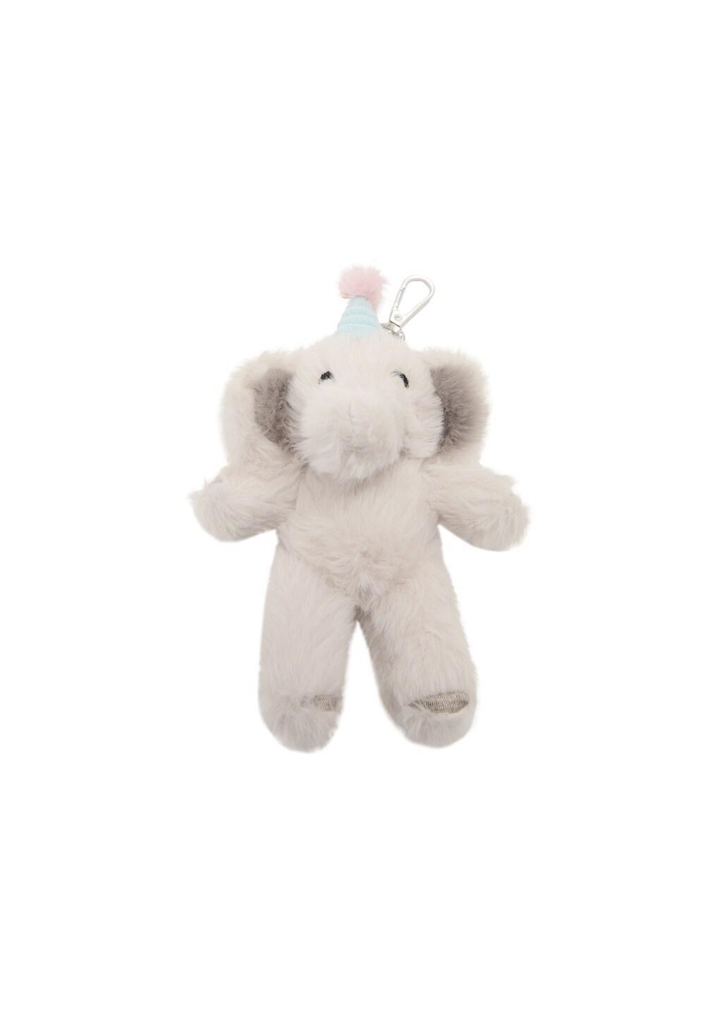 Grey Elephant Hair Keyring, Kids Girls, Grey, large image number 2