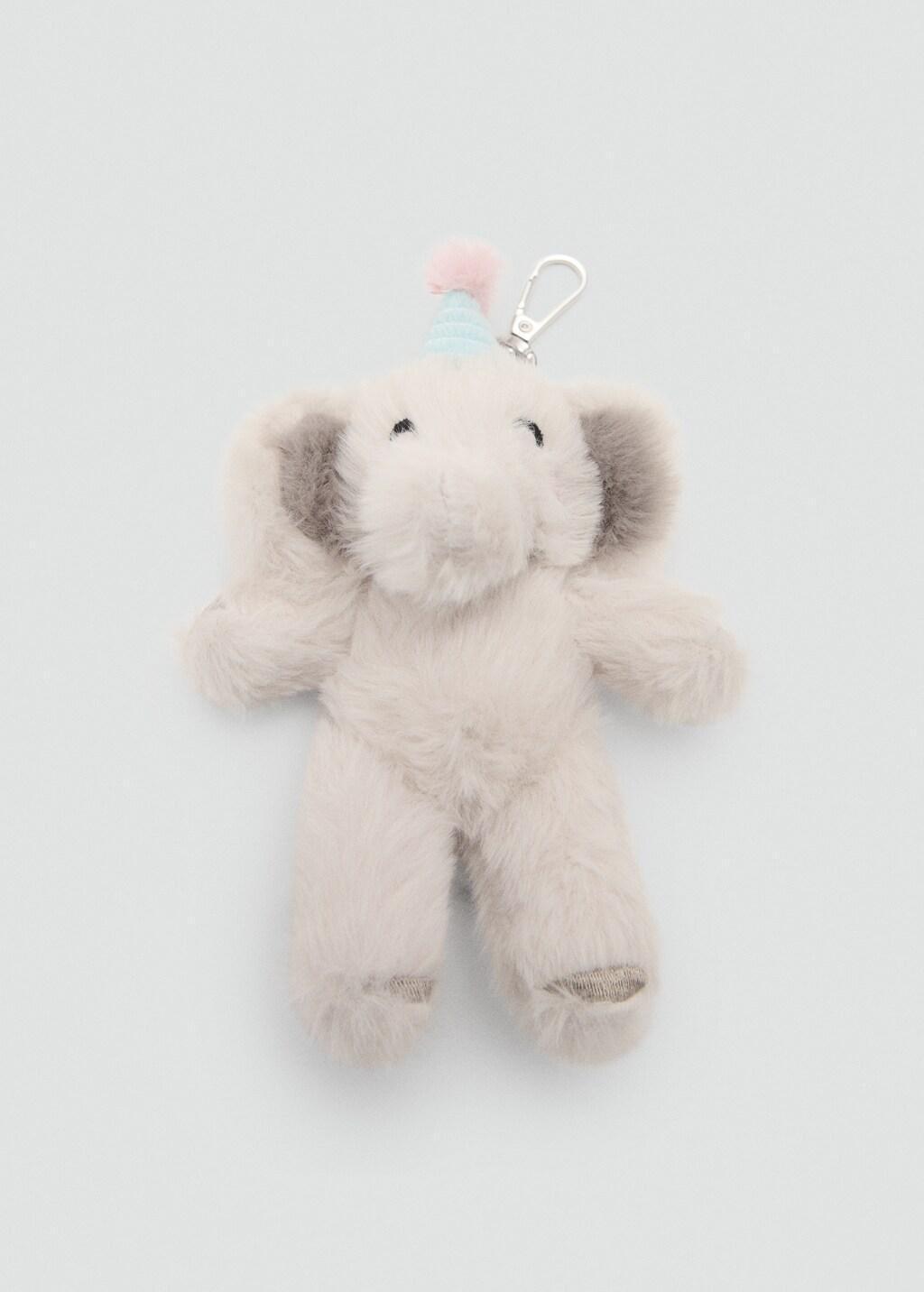 Grey Elephant Hair Keyring, Kids Girls, Grey, large image number 3