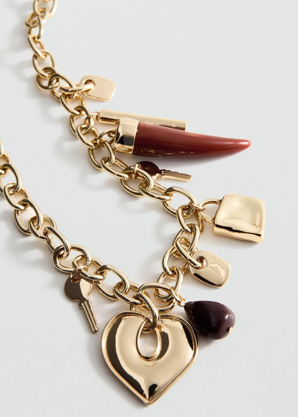 Gold Pendant Chain Necklace, Gold, large image number 0