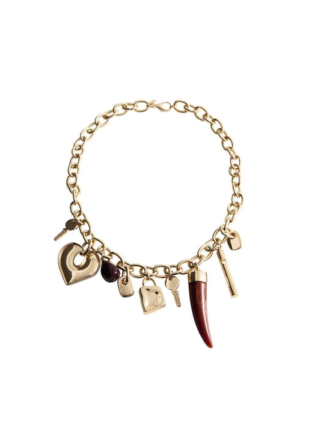 Gold Pendant Chain Necklace, Gold, large image number 3