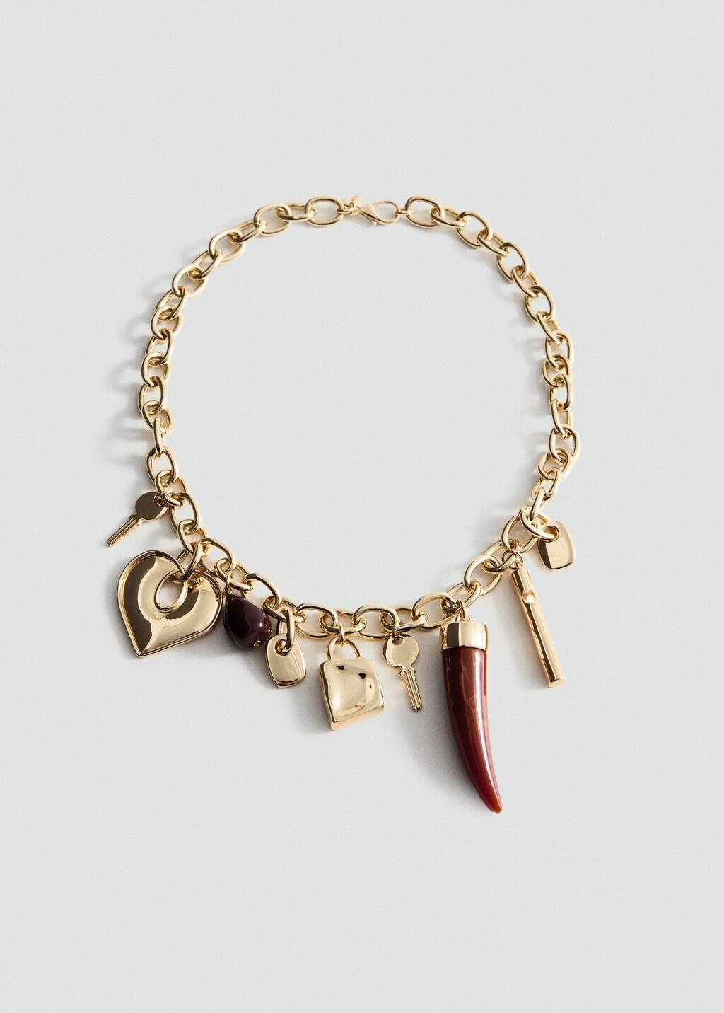 Gold Pendant Chain Necklace, Gold, large image number 4