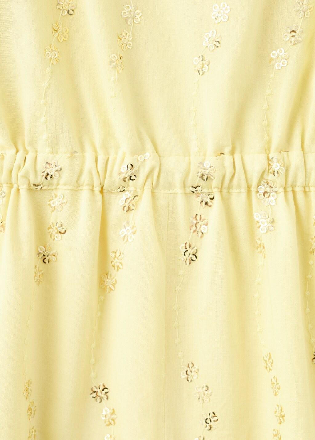 Yellow Floral Embroidery Jumpsuit, Kids Girl, 0201_14, large image number 3