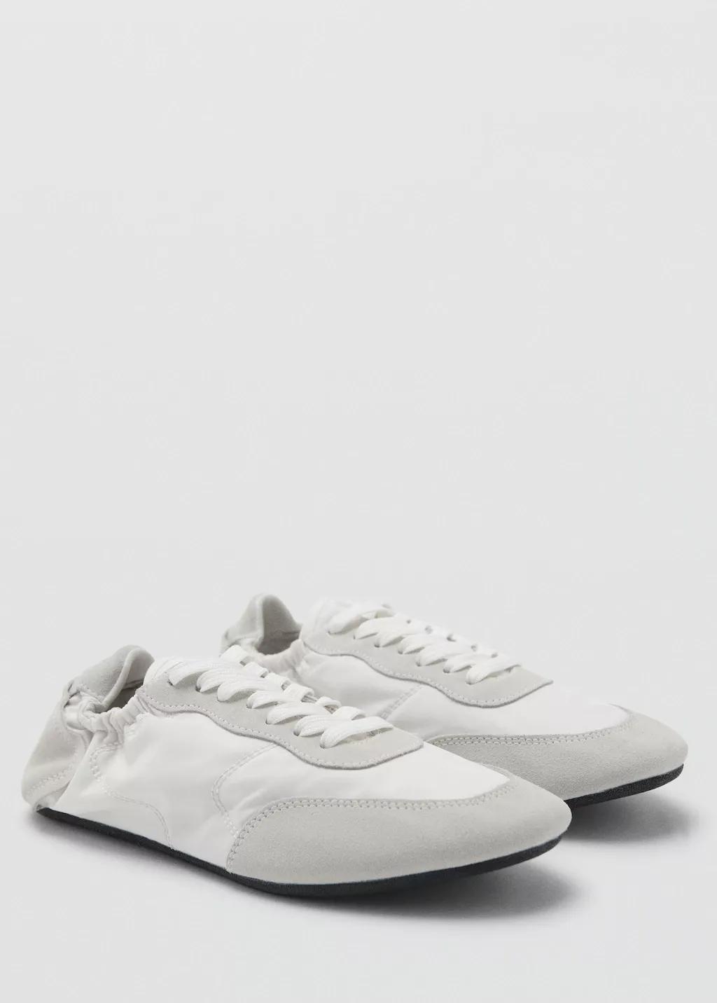 White Lace-Up Leather Sneakers, White, large image number 0