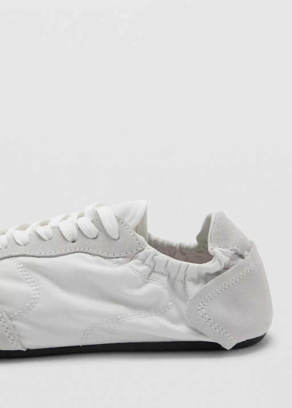 White Lace-Up Leather Sneakers, White, large image number 1