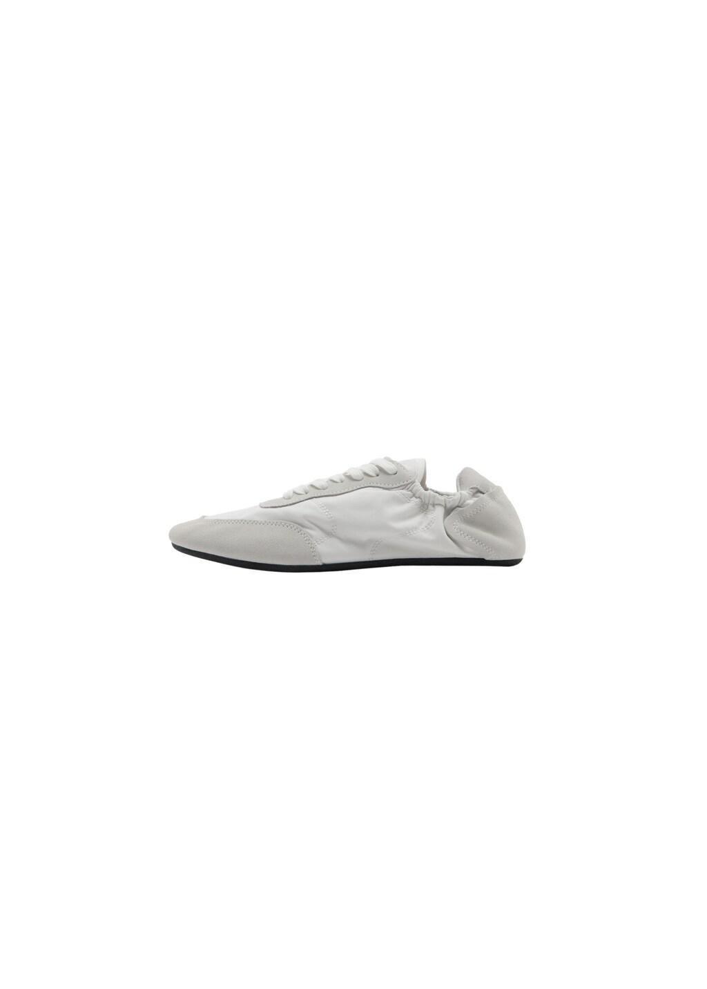 White Lace-Up Leather Sneakers, White, large image number 2
