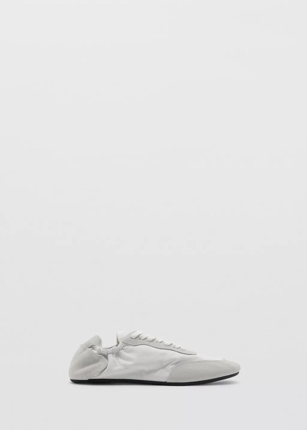 White Lace-Up Leather Sneakers, White, large image number 4
