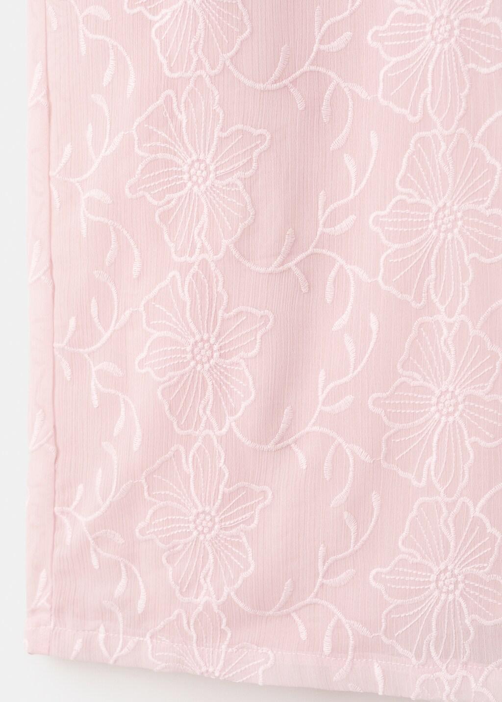 Pink Embroidered Fluid Trousers, Kids Girl, Pink, large image number 2