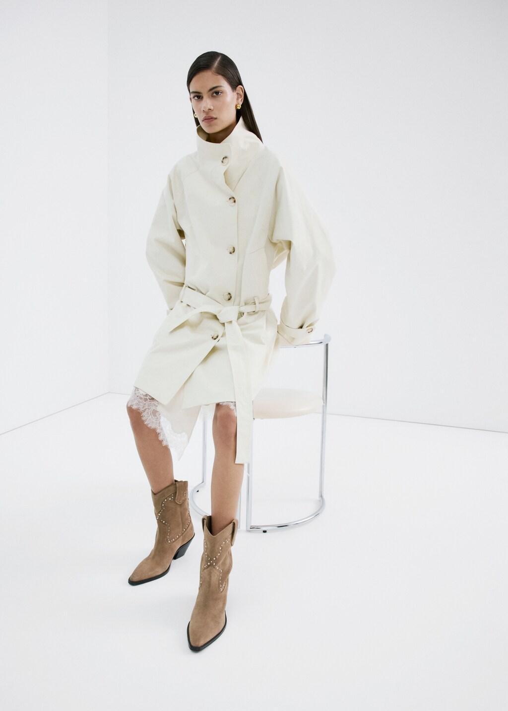 Brown Studs Suede Ankle Boots, Light Pastel Brown, medium