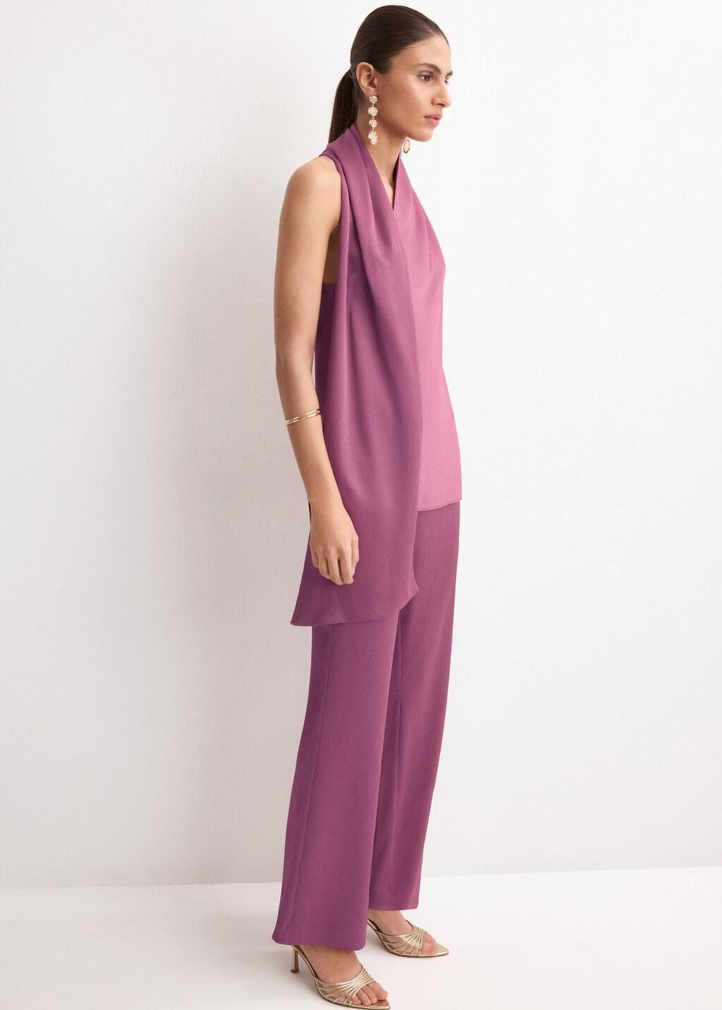 Purple Lt Pastel Scarf Neck Top, Light-Pastel Purple, large image number 0