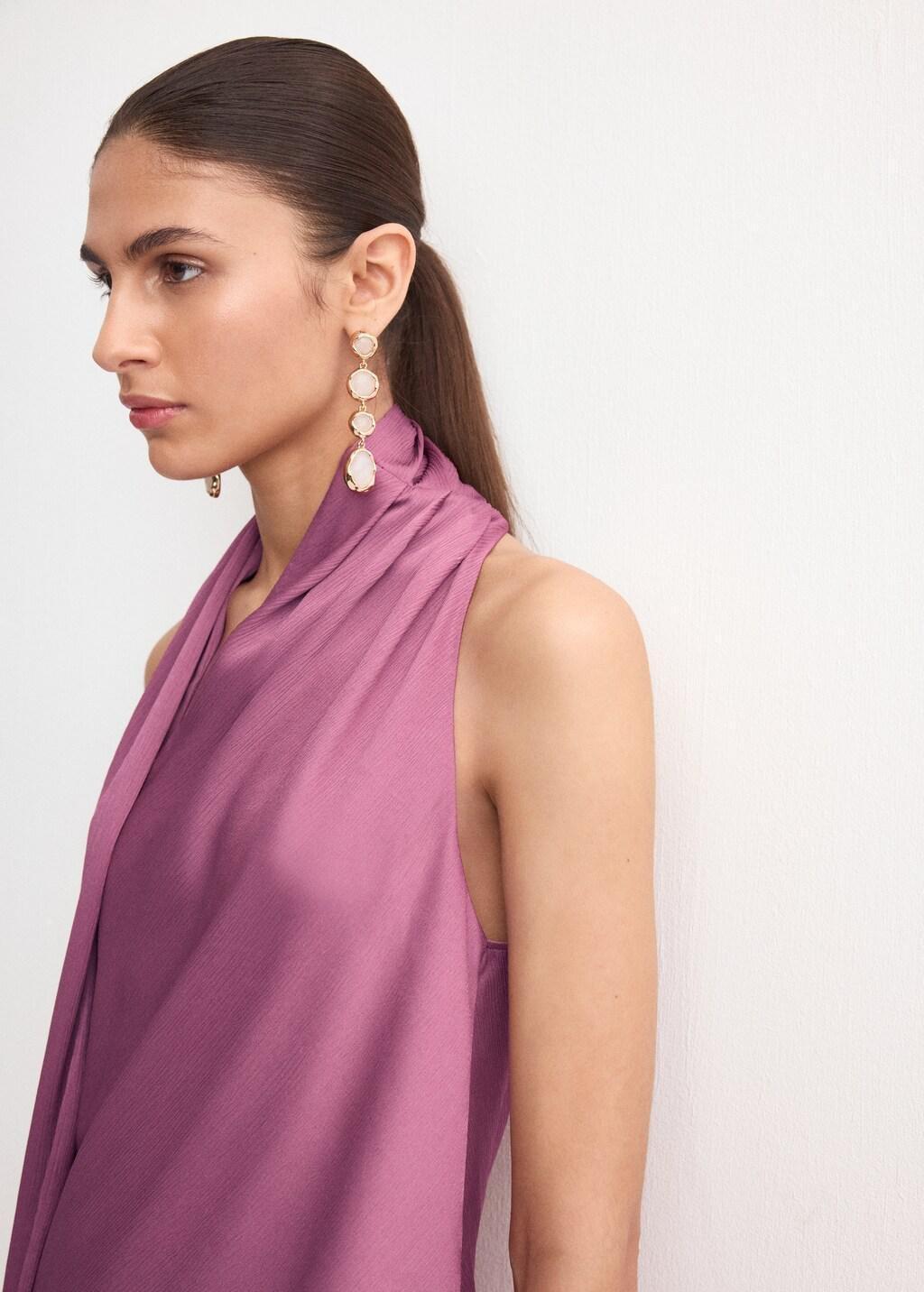 Purple Lt Pastel Scarf Neck Top, Light-Pastel Purple, large image number 4