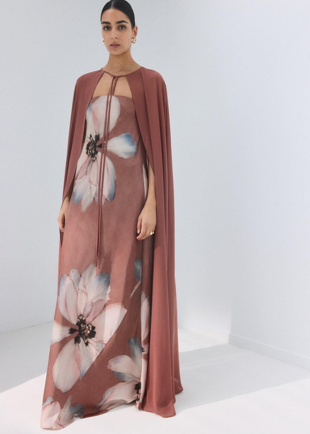 Pink Lt Pastel Long Cape With Tie Zip, Light-Pastel Pink, medium