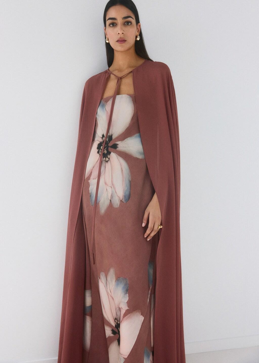 Pink Lt Pastel Long Cape With Tie Zip, Light-Pastel Pink, large image number 3