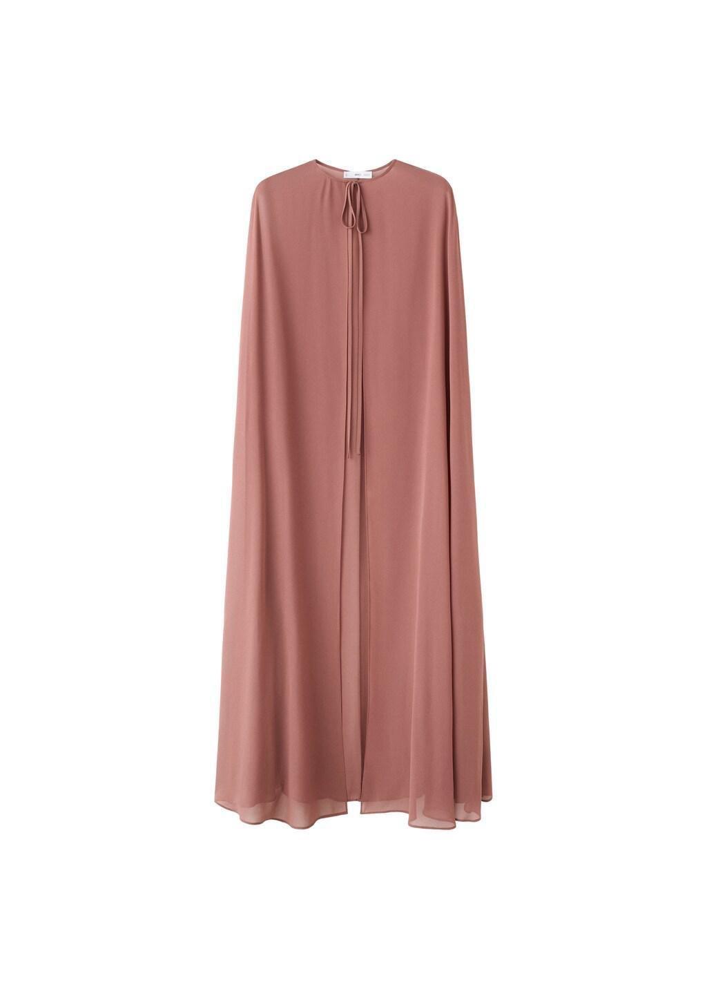 Pink Lt Pastel Long Cape With Tie Zip, Light-Pastel Pink, large image number 5