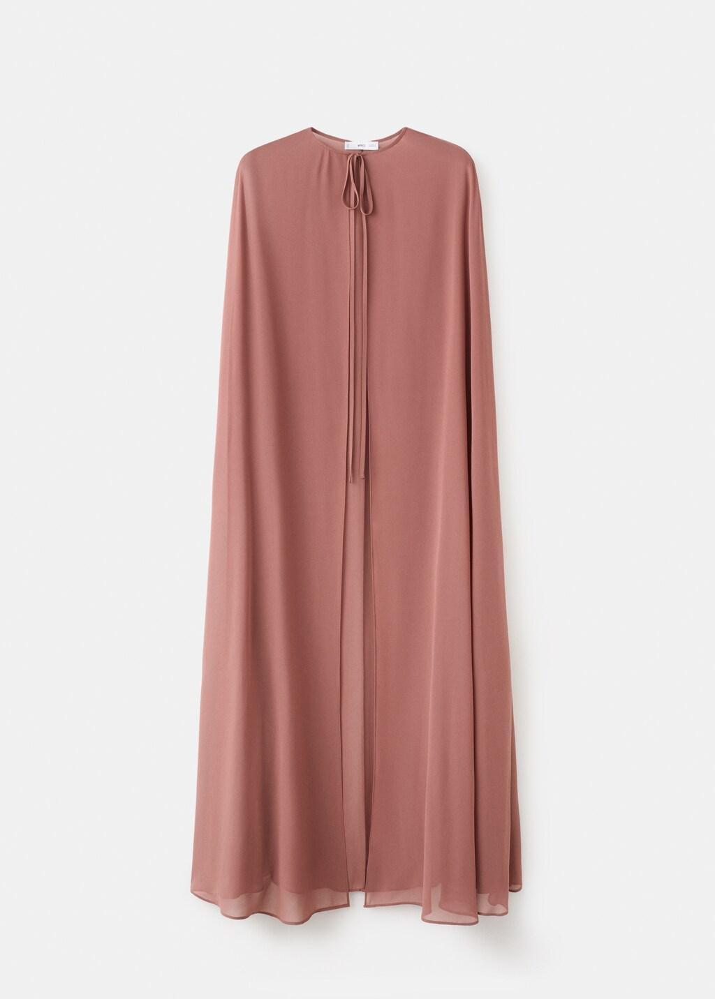 Pink Lt Pastel Long Cape With Tie Zip, Light-Pastel Pink, large image number 6