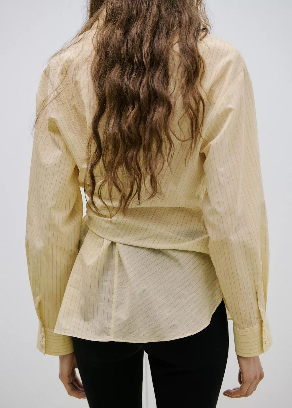 Yellow Stripped Knot Shirt, Yellow, large image number 2