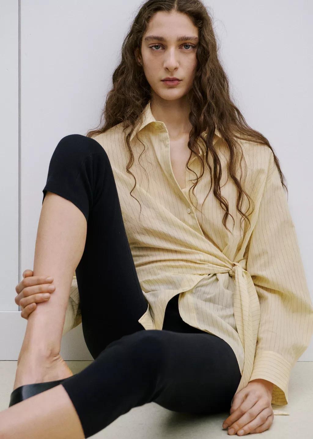 Yellow Stripped Knot Shirt, Yellow, large image number 3