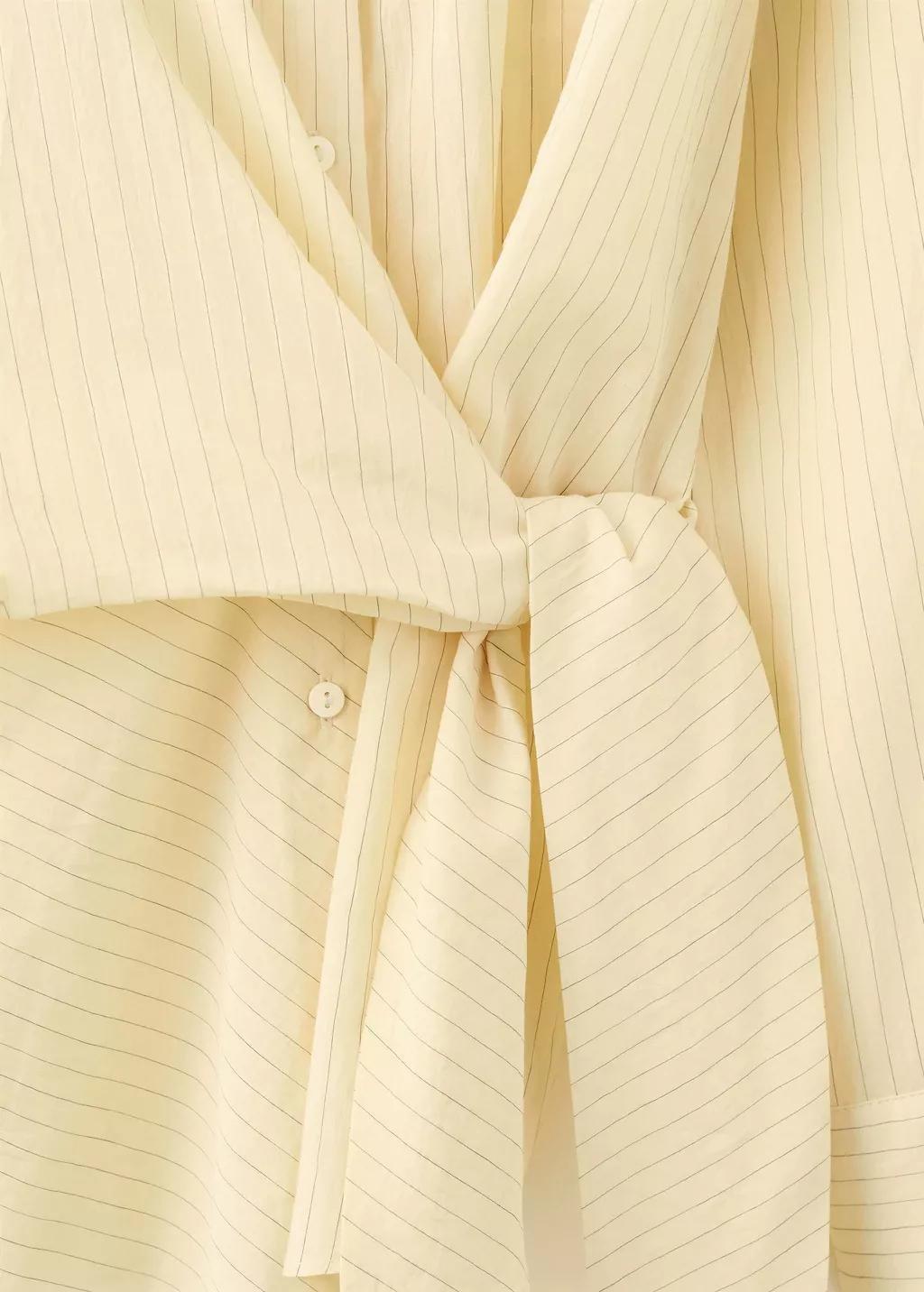 Yellow Stripped Knot Shirt, Yellow, large image number 4