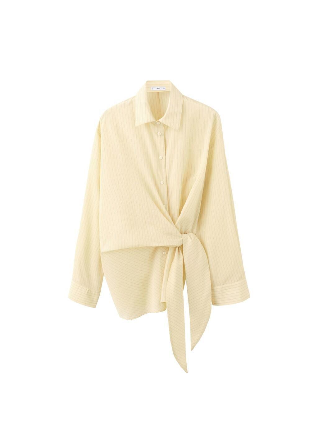 Yellow Stripped Knot Shirt, Yellow, large image number 5