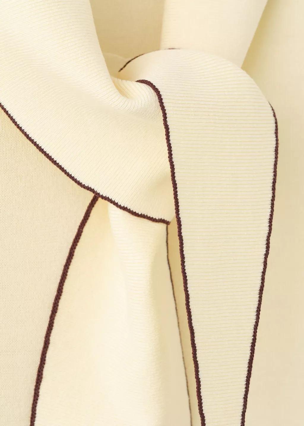 Yellow Knit Top With Scarf Detail, 0201_11, medium