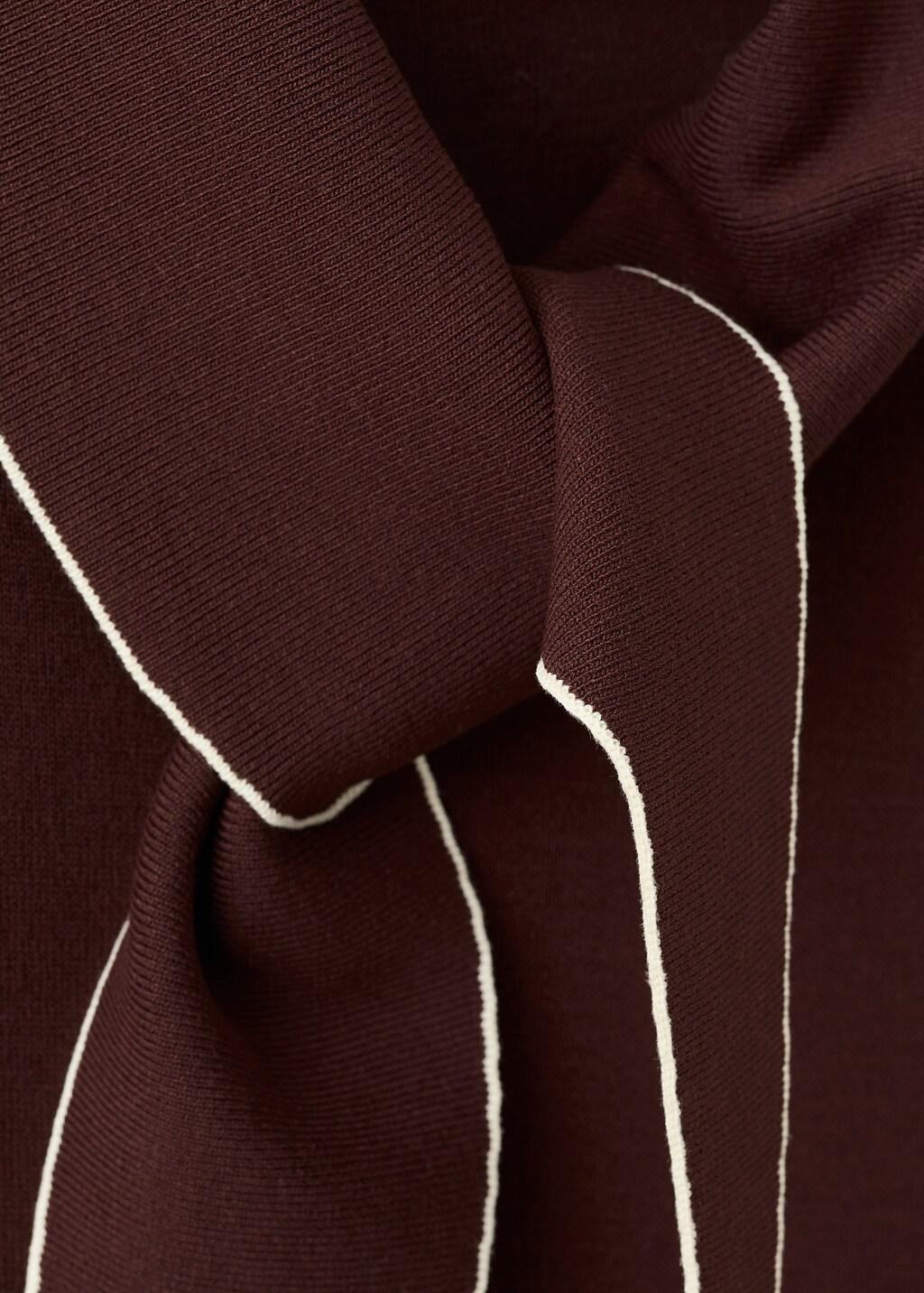 Brown Knit Top With Scarf Detail, 0201_32, large image number 1