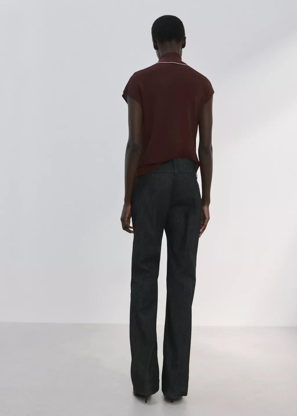 Brown Knit Top With Scarf Detail, 0201_32, large image number 2