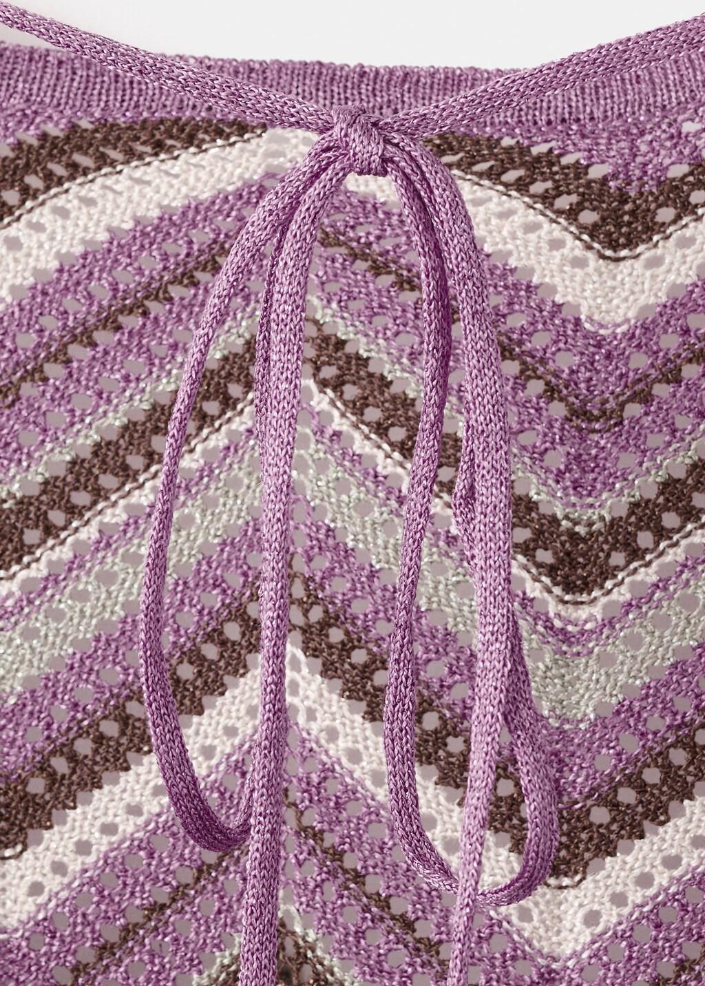 Purple Long Flared Knitted Dress, Purple, medium