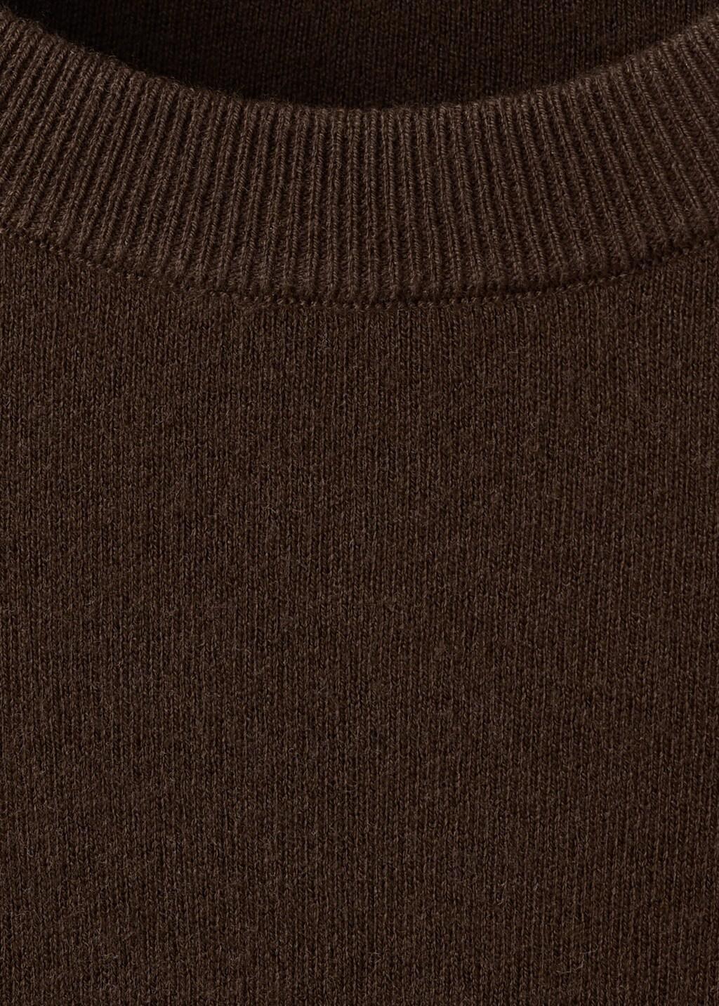 Brown Long Sweater With Lace Combination, 0201_32, large image number 5