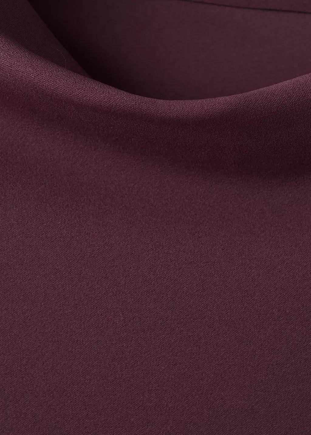 Red Asymmetrical-Neck Midi-Dress, Dark Red, medium