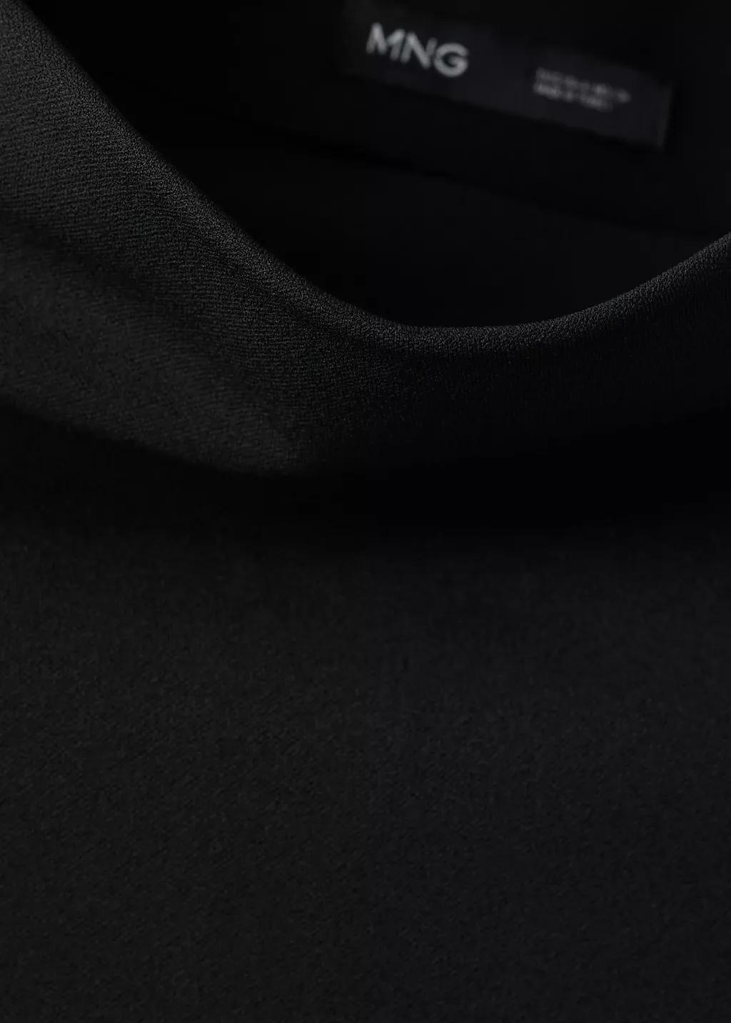 Black Asymmetrical-Neck Midi-Dress, Black, large image number 1