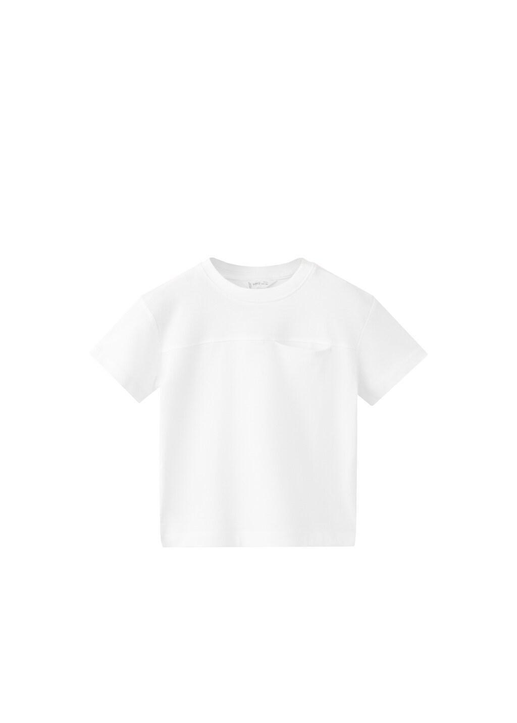 White Basic Pocket T-Shirt, Baby Boy, White, large image number 3