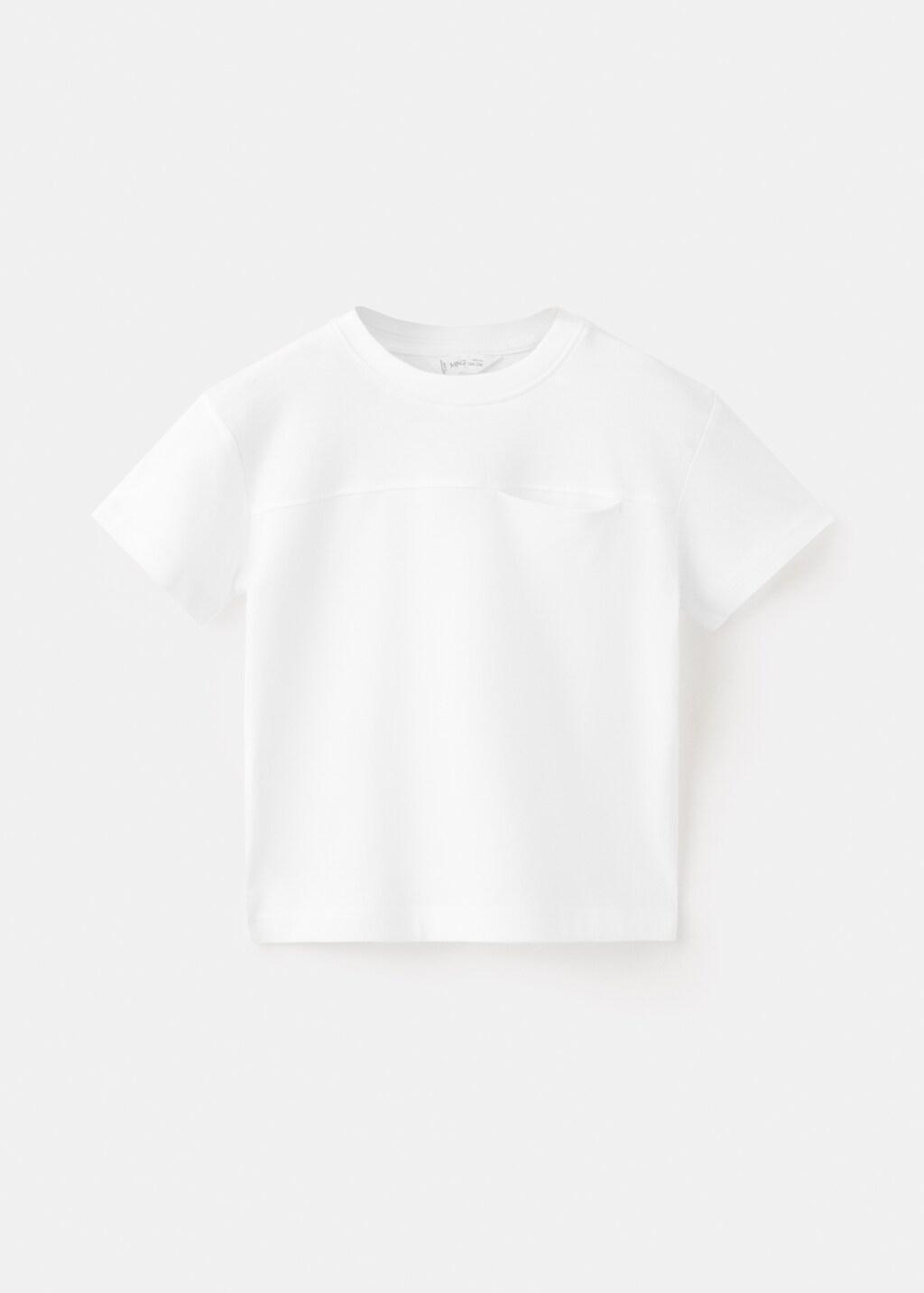 White Basic Pocket T-Shirt, Baby Boy, White, large image number 4