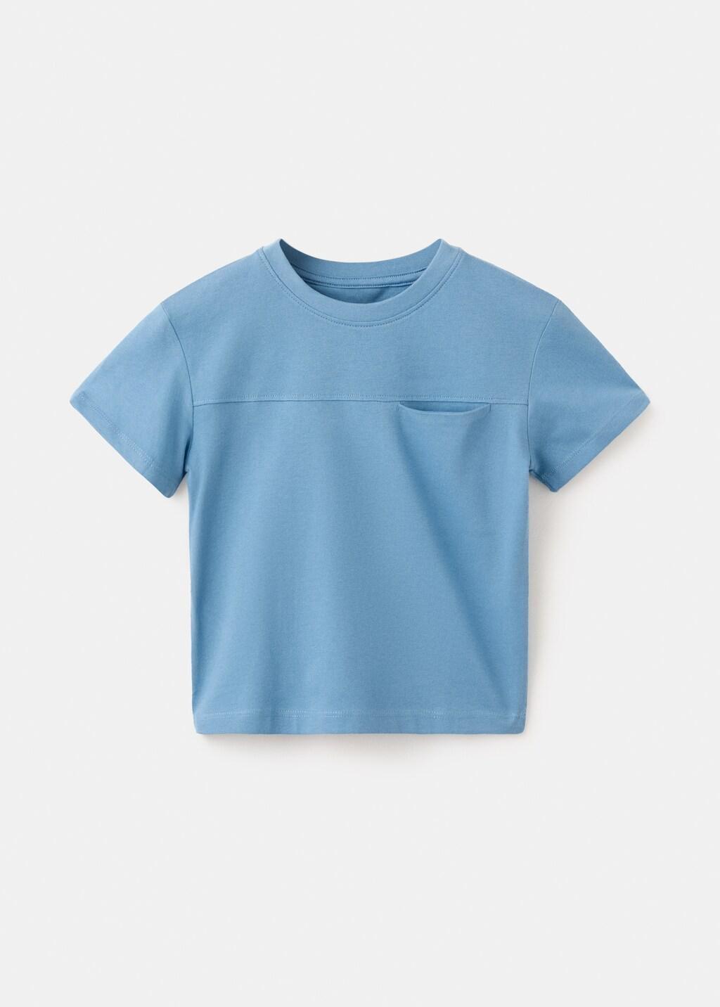 Blue Basic Pocket T-Shirt, Baby Boy, Medium Blue, large image number 4