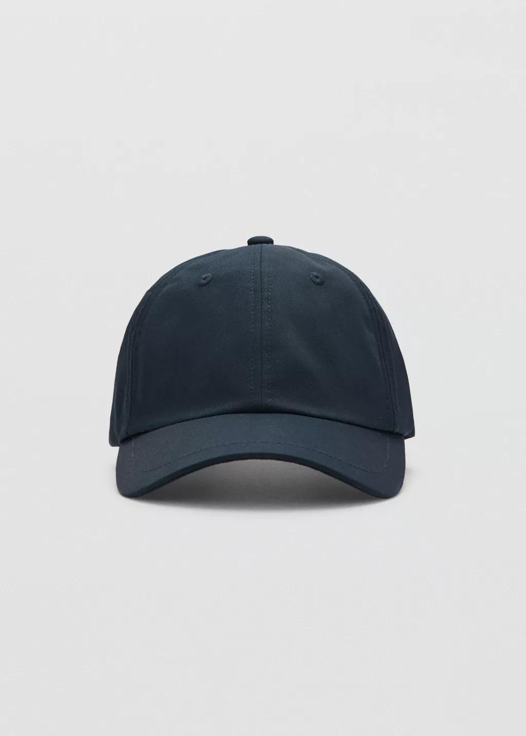 Navy Plain Cotton Cap, Navy, large image number 0