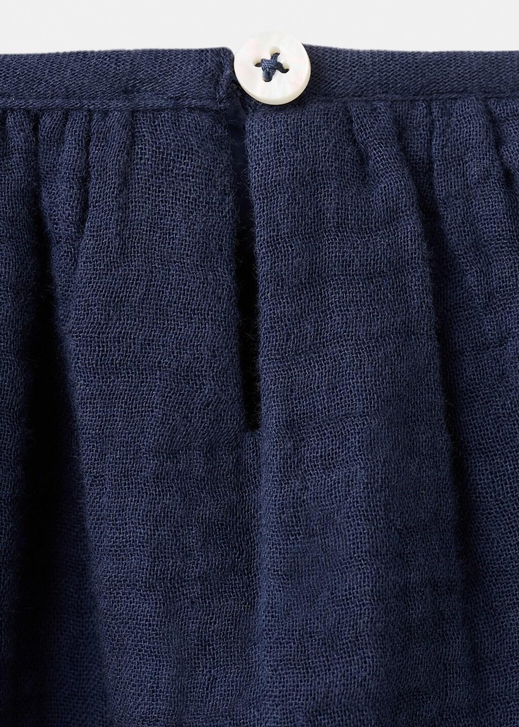 Navy Floral Embroidery Blouse, Baby Girl, Navy, large image number 1