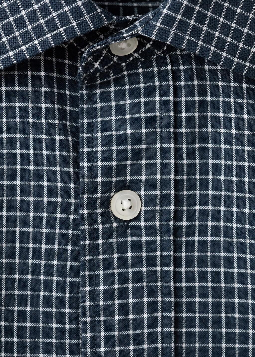 Navy Regular Fit Check Cotton Shirt, Navy, large image number 1