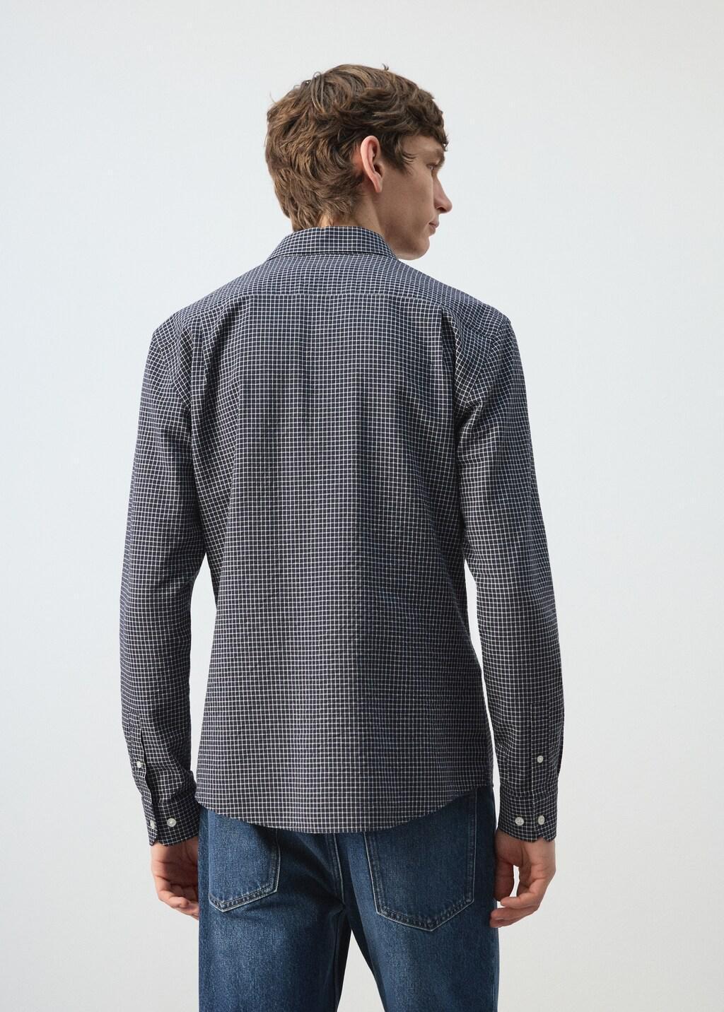 Navy Regular Fit Check Cotton Shirt, Navy, large image number 2