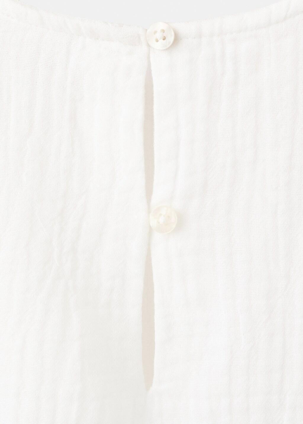 White Cotton Blouse With Openwork Details, Baby Girl, White, large image number 3