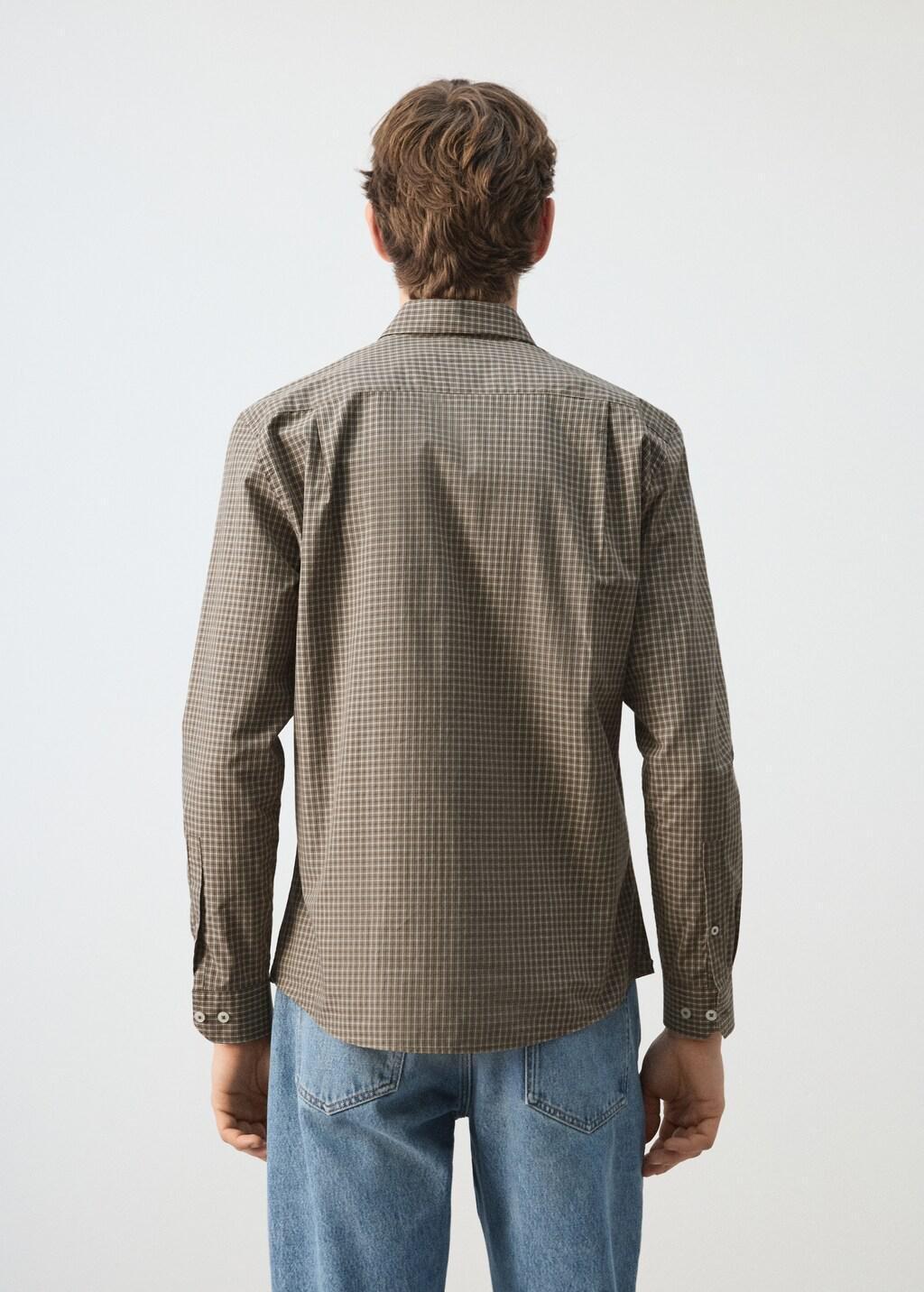 Brown Cotton Checked Shirt, Brown, large image number 2