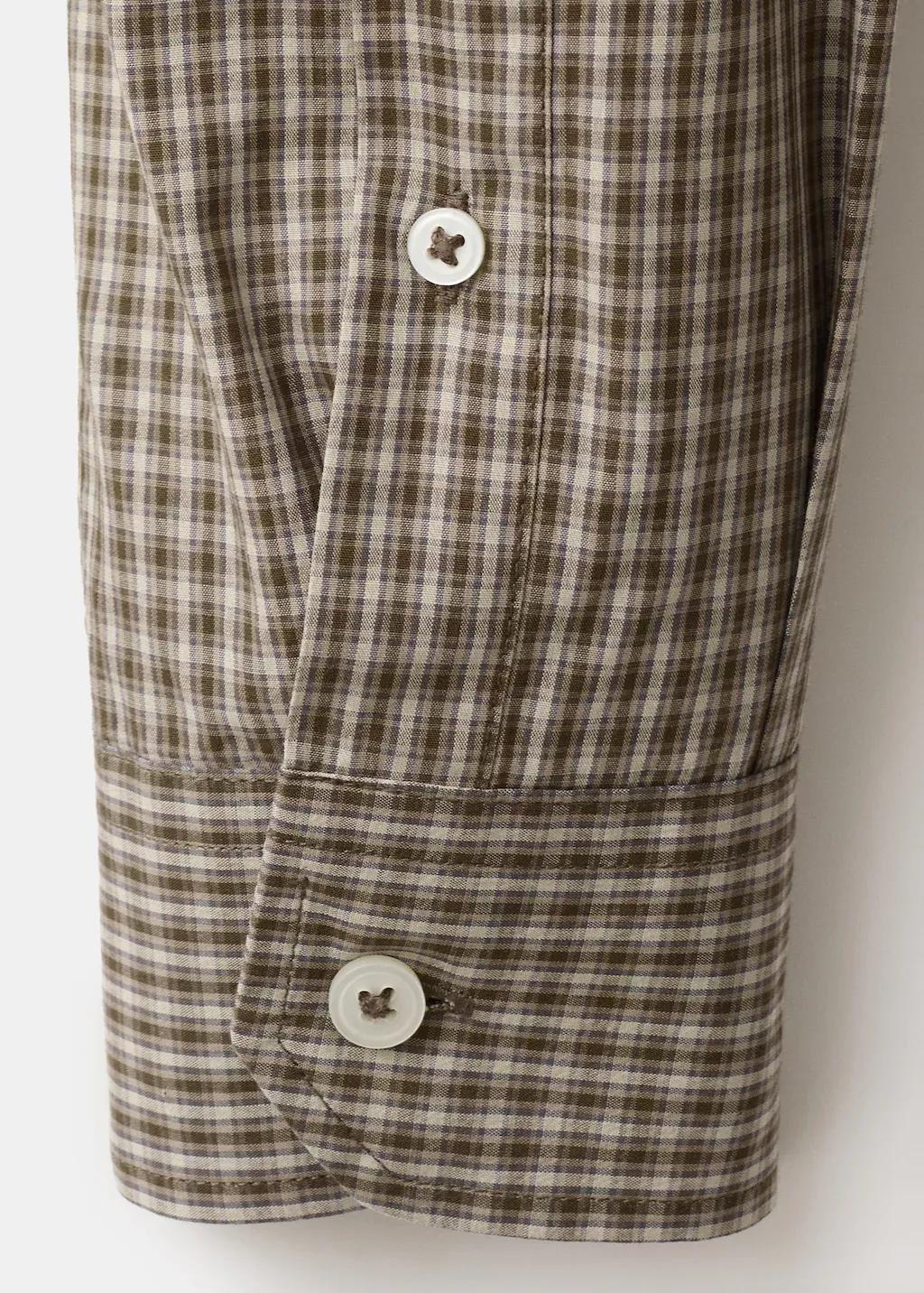 Brown Cotton Checked Shirt, Brown, large image number 5