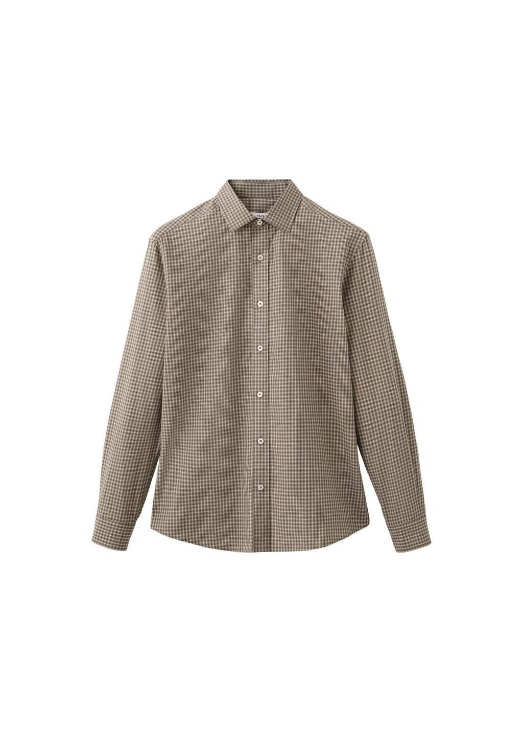 Brown Cotton Checked Shirt, Brown, large image number 6