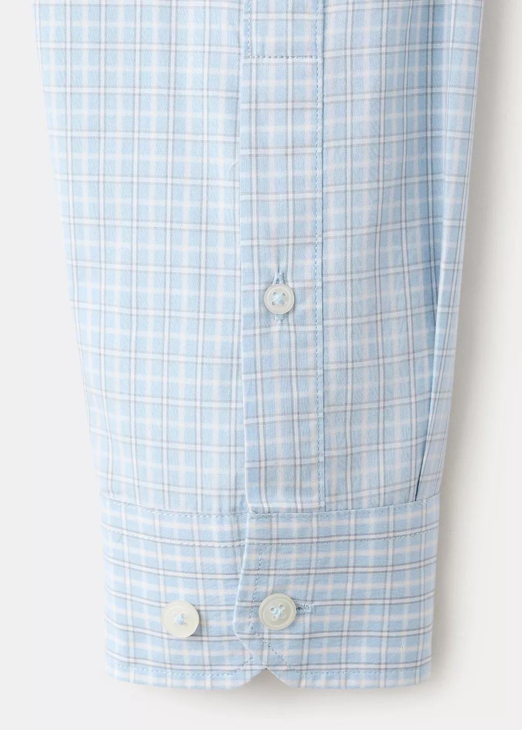 Blue Cotton Checked Shirt, 0201_50, large image number 1