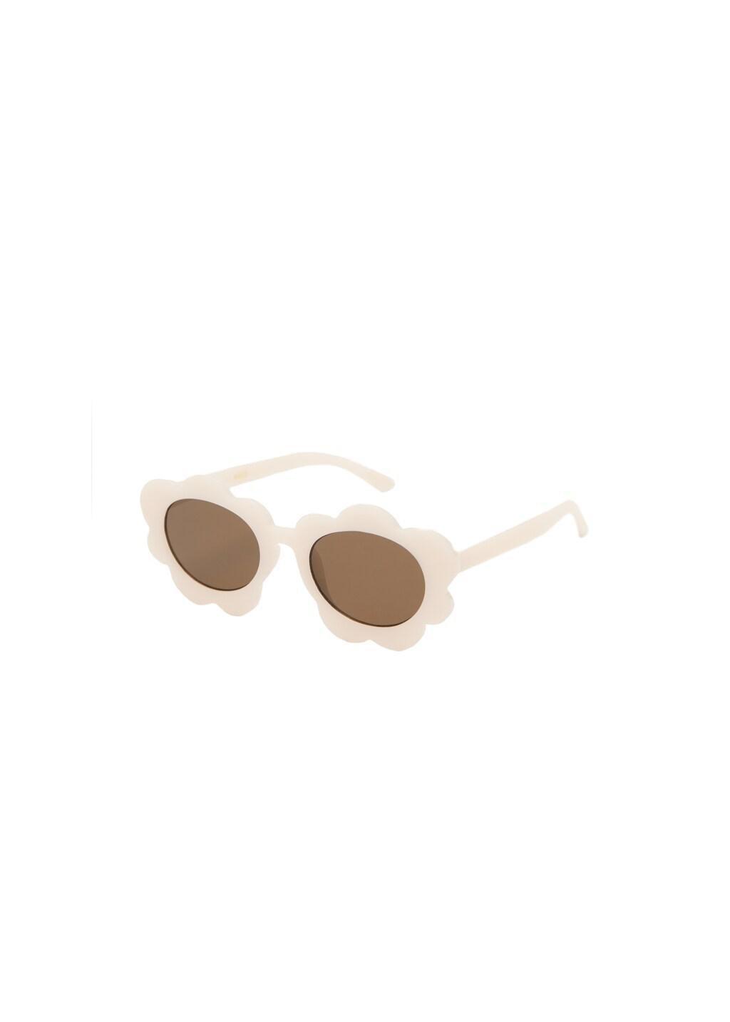 Beige Flower Sunglasses, Kids Girls, Light Beige, large image number 2